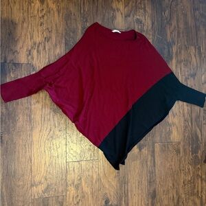 Peter Nygard Burgundy and Black Women's Top